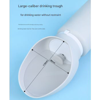 Grey Portable Pet Dog Water Bottle 550ml - Foldable Food-Grade Silicone Travel Drinker with Leak-Proof Dispenser