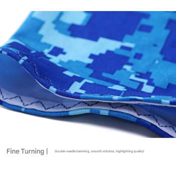 2 Sets Blue Camouflage Cooling UV Protection Set - 2 Skull Cap, 2 Neck Gaiter & 4 Arm Sleeves for Outdoor Sports