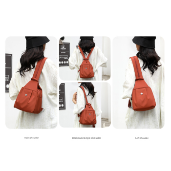 Black Versatile Women's Convertible Mini Backpack & Sling Bag - Stylish Anti-Theft Oxford Cloth Daypack, Fits 9.7in iPad