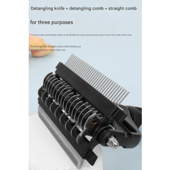 Green and Black Professional 3-in-1 Pet Grooming Tool - Dematting Rake, Deshedding Comb & Finishing Brush for Dogs & Cats