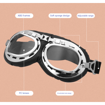 Pink Frame Black Film Retro Pet Goggles - UV Protection Sunglasses for Small Medium Dogs & Cats, Windproof Shatterproof Eye Protection