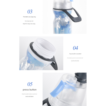 Yellow 500ML Insulated Sports Water Bottle with Cooling Mist - Triple-Layer Design Keeps Drinks Cold for Hours - Portable PE Misting Bottle