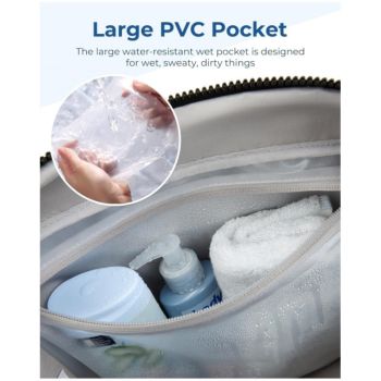 Light Blue Versatile Carry-On Travel Duffel Bag - Airline Personal Item Size with Waterproof Wet Pocket & Trolley Sleeve