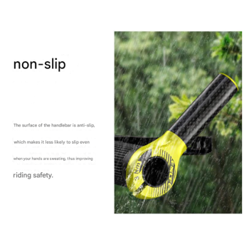 Black and Fluorescent Yellow Ultralight Carbon Fiber Bicycle Bar Ends - Ergonomic Anti-Slip Grips for MTB & Hybrid Bikes (22.2mm)