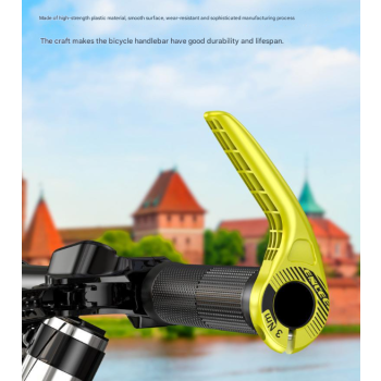 Fluorescent Yellow Ultralight Ergonomic Bike Bar Ends - High-Strength Composite Horn Grips (22.2mm)