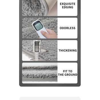 Grey Ultra Absorbent Plush Bath Mat - Non-Slip Bathroom Rug with Innovative Foot Drying Pocket