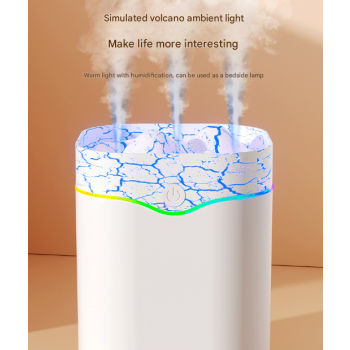 Green Volcano Style 2L Cool Mist Humidifier - Triple Nozzle with RGB LED & Quiet Operation