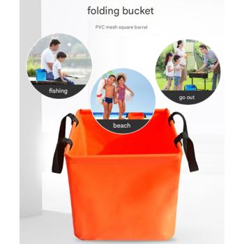 Blue 25L Collapsible Bucket - Heavy-Duty PVC Waterproof Folding Pail for Fishing, Camping & Car Washing