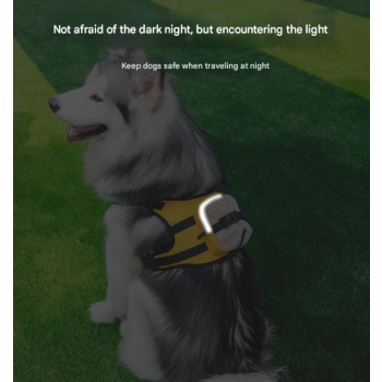 Size S Black and Yellow Ultimate Dog Harness Vest with Backpack - Padded, Reflective & Adjustable for Medium Sized Dogs