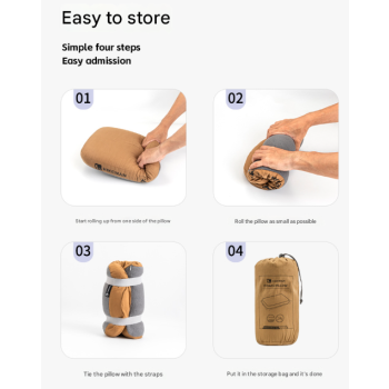 Purple Reversible Memory Foam Travel Pillow - All-Season Comfort Neck Support for Deep Sleep & Portability