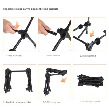 Black Lightweight Portable Camping Chair - Adjustable Height Folding Moon Chair with Breathable Mesh & Carry Bag for Outdoor, Beach, Fishing