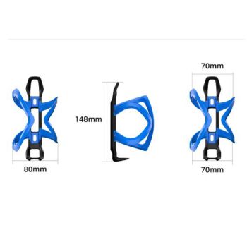 Blue Ultra Lightweight Road & Mountain Bike Water Bottle Cage - 39g Polycarbonate + Glass Fiber, Fits Most Bottles