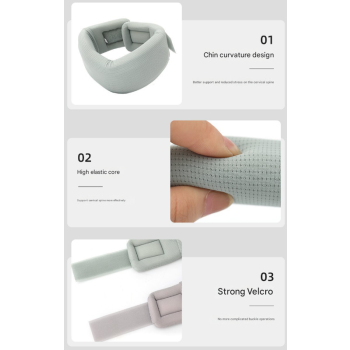 Size XL Grey Ergonomic Neck Support Brace - Soft Cervical Collar for Posture Correction and Pain Relief