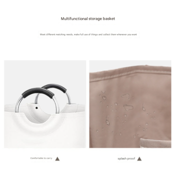 Black and White Large 90L Freestanding Laundry Hamper - Collapsible Clothes Basket with Aluminum Soft-Grip Handles