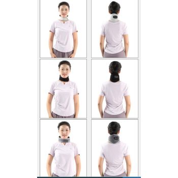 Light Grey Heated Vibrating Neck Wrap - USB Powered Massager for Soothing Pain Relief with 3 Heat & 3 Vibration Modes