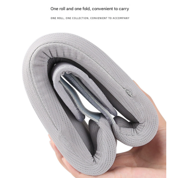 Grey Ergonomic Neck Support Brace - Adjustable Soft Cervical Collar for Posture Correction