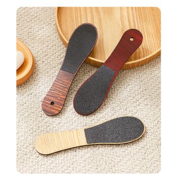 Reddish Brown Professional Pedicure Foot File 10-Pack - Double-Sided Callus Remover with Wooden Handle