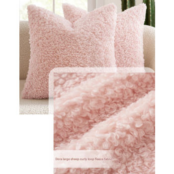 2 Pcs White Cozy Teddy Boucle Cushion Cover - Plush Decorative Square Pillow Case for Sofa & Bed
