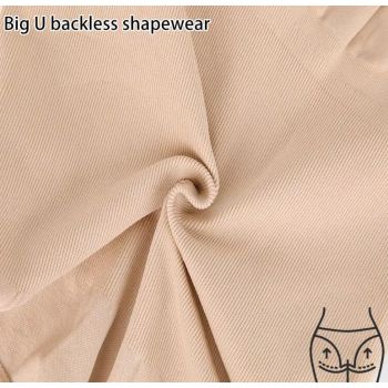 2 Pcs Size L Skin Color Seamless Backless Bodysuit Shapewear - Deep U-Plunge Tummy Control Thong Shaper