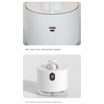 Pink Adorable Space Capsule Humidifier - Portable USB Cool Mist Maker with LED Display & Ambient Night Light