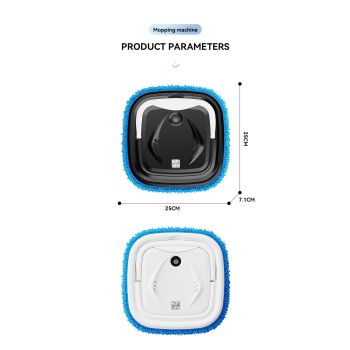 Black Smart Robotic Floor Mop with Humidifier Spray - Ultra-Slim Automatic Wet & Dry Floor Cleaner