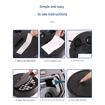 Black 3-in-1 Smart Robot Vacuum Cleaner - Automatic Sweeping, Mopping & Suction for Hard Floors & Pet Hair