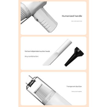 White 2-in-1 Cordless Handheld Vacuum and Air Blower - Portable & Lightweight Cleaner for Car, Home, and Pet Hair