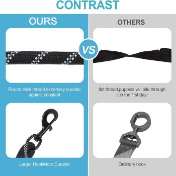 Pink 3-in-1 Tangle-Free Dog Leash for 1-3 Dogs - Heavy Duty Bungee Coupler with Reflective Stitching & Padded Handle