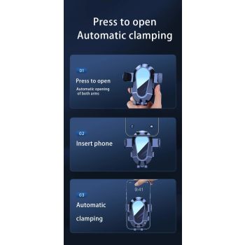 Black Universal Car Phone Mount Holder - 360° Rotation with Upgraded Suction Cup for Dashboard & Windscreen