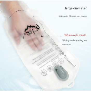 1.5L White Hydration Bladder - Foldable Water Bag for Cycling, Running, Hiking, and Outdoor Sports