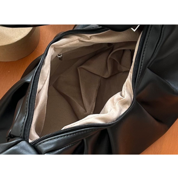 Brown Pleated Handheld Underarm Bag - Stylish & Spacious Tote for Everyday Use