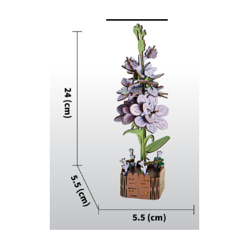 DIY 3D Wooden Violet Flower Puzzle - 60-Piece Kids' Craft Kit