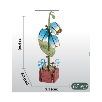 lily Of The Valley DIY 3D Wooden Flower Puzzle Toy - Educational Kids' Assembly Set