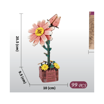 Daisy DIY 3D Wooden Flower Puzzle Toy - Educational Kids' Assembly Set