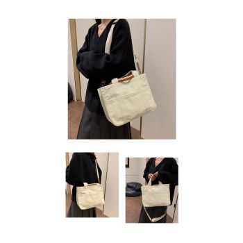 White Stylish Multi-Functional Mommy Diaper Bag - Durable Canvas Tote