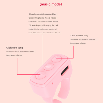 2-Piece Pink Bluetooth Video Controller - 3-Button Remote for TikTok and Page Scrolling