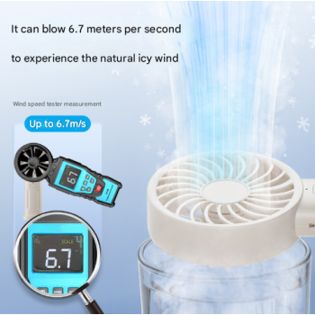 Black Mini Portable USB Rechargeable Fan - Quiet Cooling for Desk or Travel