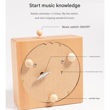 MAOMAO-Music Box (nine-colored deer of mythology) Handmade Wooden Ferris Wheel Music Box - Christmas Carousel Hand-Cranked Desktop Decoration