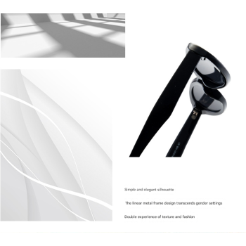 2PCS Black Green Texture Retro Oval Cat-Eye Sunglasses - Chic Influencer-Style Shades