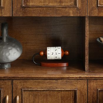 Brown Vintage Wooden Rotating Perpetual Calendar - Manual Roller Desk Decor, Timeless Date & Day Display for Home & Office