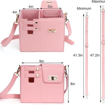 White Portable Insulated Water Bottle Carrier Bag with Adjustable Shoulder Strap - Crossbody Drink Holder for Outdoor Activities