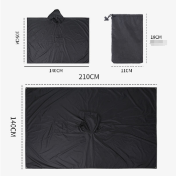 Brown 3-in-1 Waterproof Rain Poncho - Lightweight Hooded Raincoat, Ground Tarp & Emergency Shelter for Hiking, Camping, and Outdoor Survival