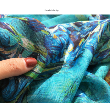 White Roses Elegant Artistry Shawl - Large 130cm Square Scarf with Oil Painting Print & Hand-Rolled Hem