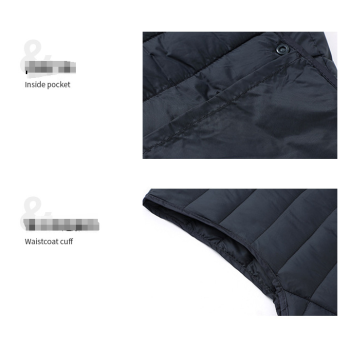 M Black Men's Lightweight Puffer Vest - Stand Collar Quilted Sleeveless Jacket for Winter