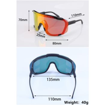 Black Frame Tea Gold Tablet Oversized Shield Cycling Sunglasses - Wide Vision UV400 Sports Eyewear for Road & MTB