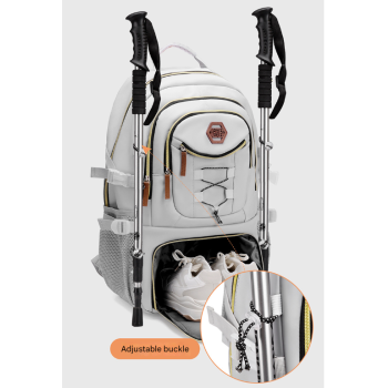 Dark Grey Stylish Large Capacity Backpack - Water-Resistant Oxford Rucksack for Travel, School & Daily Use