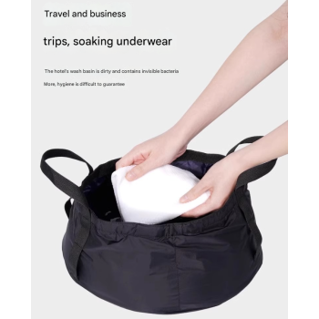 2PCS Purple 8.5L Portable Folding Water Basin - Collapsible Bucket with Carry Bag for Camping & Travel