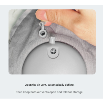 Grey Ultralight Inflatable Lumbar Support Pillow - Portable Ergonomic Back Cushion for Travel, Office & Car