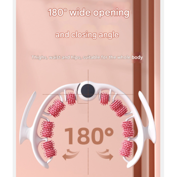 Pink Ergonomic U-Shape Leg Roller 360 Degree Massager for Muscle Relief Fitness Yoga