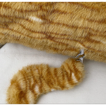 Yellow Adorable Fluffy Cat Shoulder Bag - Cute Plush Kitten Novelty Handbag for Girls & Women